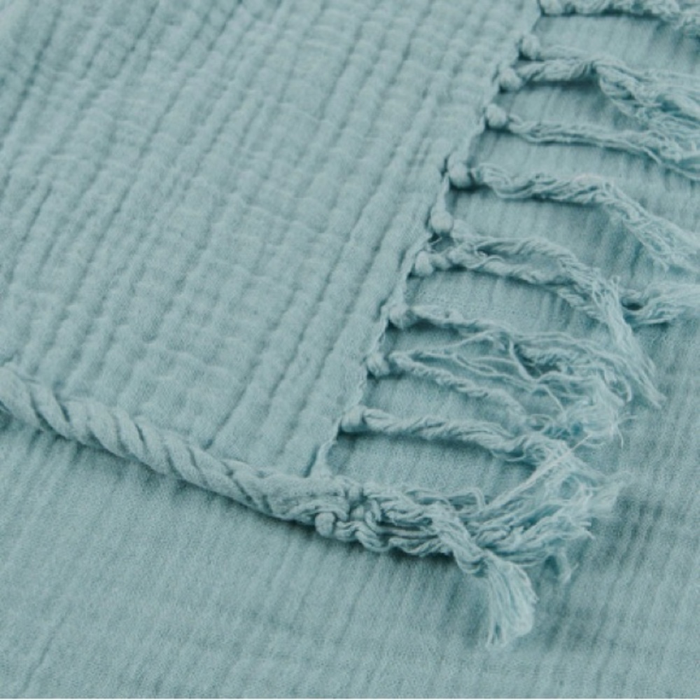 BNWT Monterey Cotton Throw - Deep Aqua